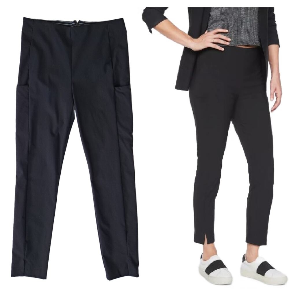ATHLETA Black Slim Wander Pant Size 6 High Waist Casual Commuter Pockets